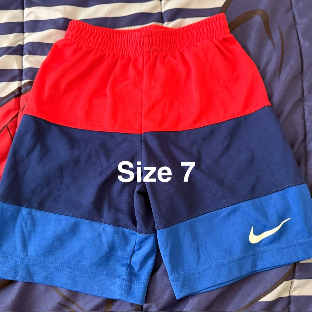 Nike Kids Red and Navy Blue Shorts